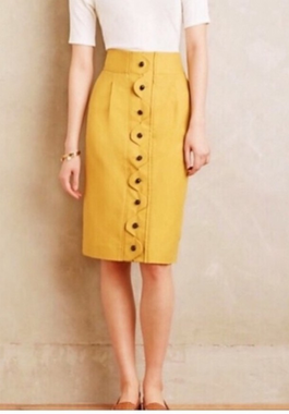Maeve Ada‎ button front pencil skirt, Sz4